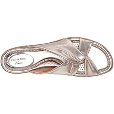 Sandalias Planas Mujer Clarks Reyna Twist Metalizado