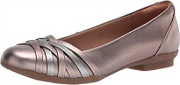 Bailarinas De Mujer Sara Clover Metalizado Combi Sintético Clarks