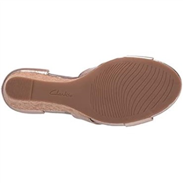 Sandalias De Cuña Margee Gracie Para Mujer De Clarks En Piel Metalizada