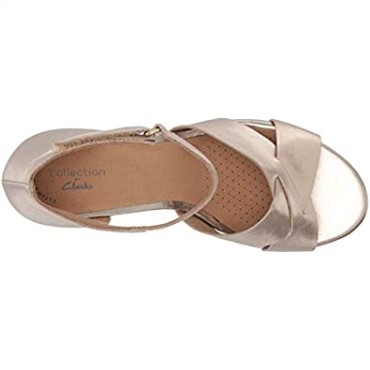 Sandalias De Cuña Margee Gracie Para Mujer De Clarks En Piel Metalizada
