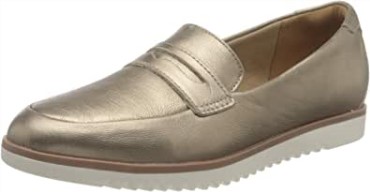 Mocasines De Mujer Clarks Serena Terri De Piel Metalizada