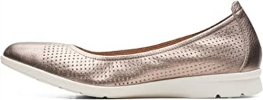 Bailarinas De Mujer Jenette Easy De Piel Metalizada Clarks