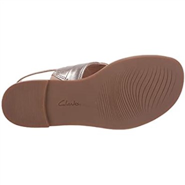 Sandalia Plana Mujer Clarks Reyna Glam Metalizado Sintético