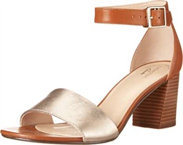 Sandalia De Tacón Jocelynne Cam Para Mujer En Piel Color Tostado Metalizado Clarks