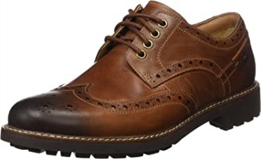 Montacute Wing Men's Brogue Marrón Bronceado Oscuro Lea Clarks