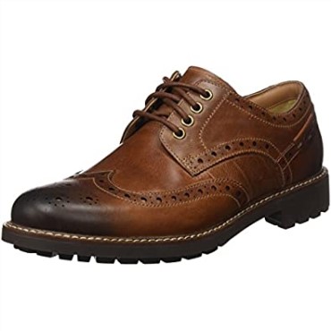 Montacute Wing Men's Brogue Marrón Bronceado Oscuro Lea Clarks