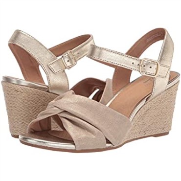 Sandalia Combi Margee Beth Cuña Mujer Piel Textil Natural Clarks