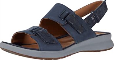 Azul Marino Combi Clarks Sandalias Sin Adornos Para Mujer