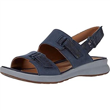 Azul Marino Combi Clarks Sandalias Sin Adornos Para Mujer