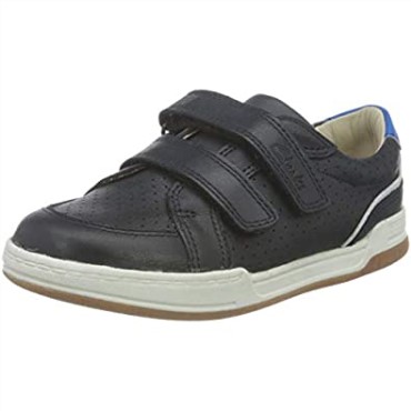 Zapatilla De Deporte Clarks Fawn Solo T De Cuero Azul Marino Para Niño