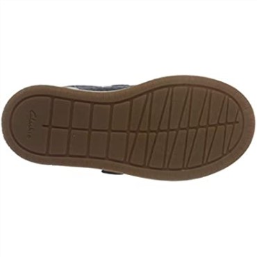 Zapatilla De Deporte Clarks Fawn Solo T De Cuero Azul Marino Para Niño