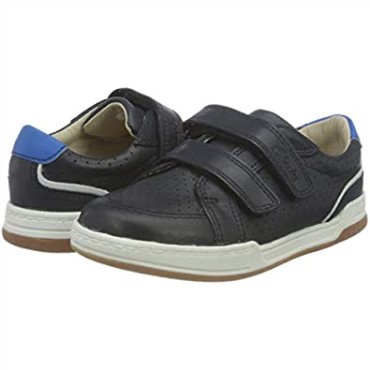 Zapatilla De Deporte Clarks Fawn Solo T De Cuero Azul Marino Para Niño