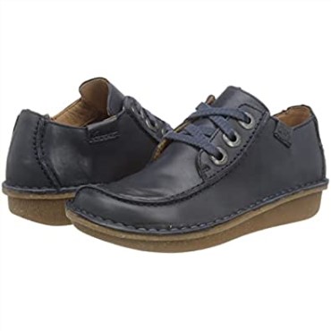 Clarks De Cuero Azul Marino Para Mujer Fun Ny Dream Oxford
