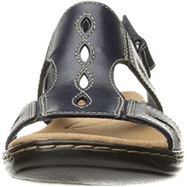 Sandalia Plana Mujer Clarks Leisa Lakelyn En Piel Azul Marino