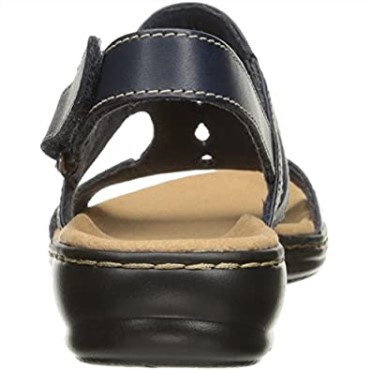 Sandalia Plana Mujer Clarks Leisa Lakelyn En Piel Azul Marino