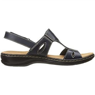 Sandalia Plana Mujer Clarks Leisa Lakelyn En Piel Azul Marino
