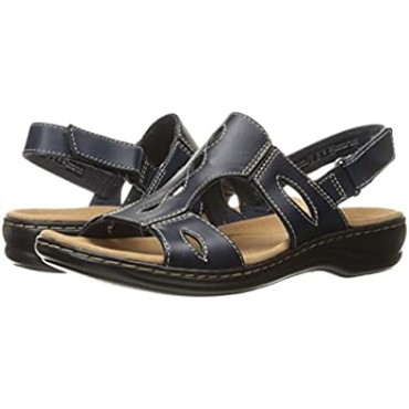 Sandalia Plana Mujer Clarks Leisa Lakelyn En Piel Azul Marino