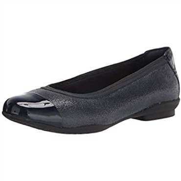 Bailarinas Combi Clarks De Mujer En Piel Azul Marino Sara Orquídea