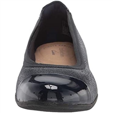 Bailarinas Combi Clarks De Mujer En Piel Azul Marino Sara Orquídea