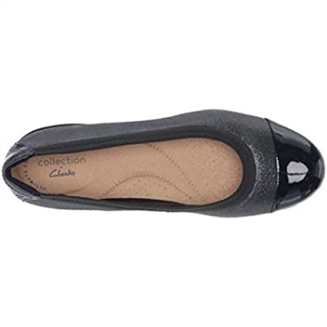 Bailarinas Combi Clarks De Mujer En Piel Azul Marino Sara Orquídea