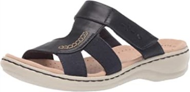 Sandalia Leisa Emily De Mujer Clarks Combo Textil Piel Azul Marino