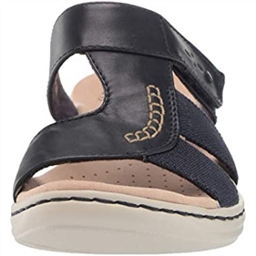 Sandalia Leisa Emily De Mujer Clarks Combo Textil Piel Azul Marino