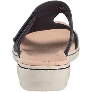 Sandalia Leisa Emily De Mujer Clarks Combo Textil Piel Azul Marino