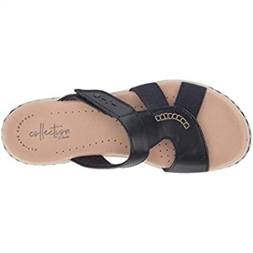 Sandalia Leisa Emily De Mujer Clarks Combo Textil Piel Azul Marino