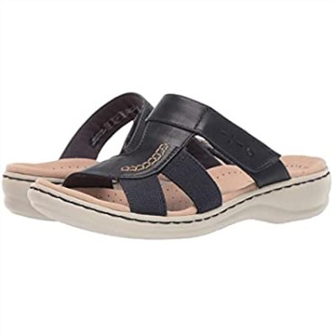 Sandalia Leisa Emily De Mujer Clarks Combo Textil Piel Azul Marino