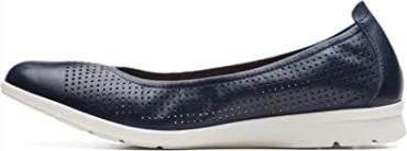 Bailarinas De Mujer Jenette Easy En Piel Azul Marino Clarks