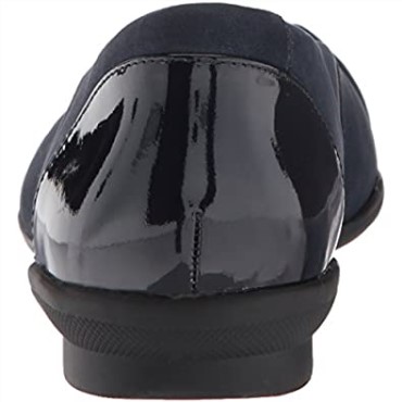 Navy New Black Nvy Patent Lthr Combi Clarks Bailarinas Neenah Vine Para Mujer