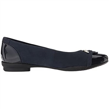 Navy New Black Nvy Patent Lthr Combi Clarks Bailarinas Neenah Vine Para Mujer