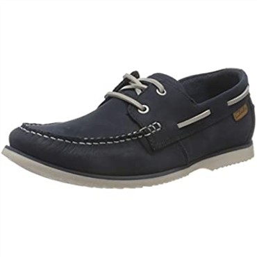 Náutico Clarks De Noonan Con Cordones Para Hombre En Nubuck Azul Marino
