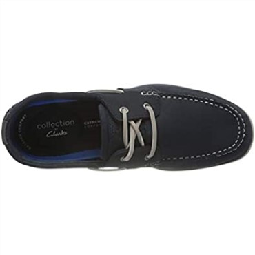 Náutico Clarks De Noonan Con Cordones Para Hombre En Nubuck Azul Marino
