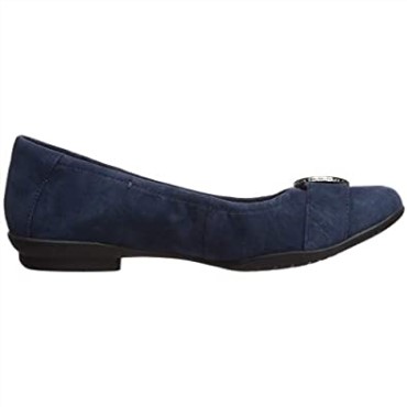 Bailarinas De Mujer Neenah Lark De Ante Azul Marino Clarks