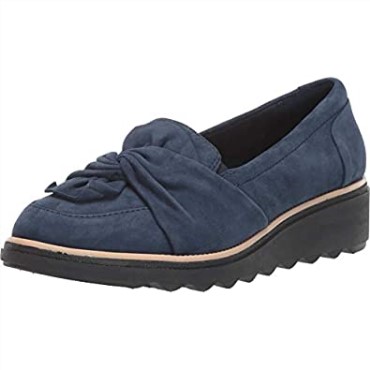 Mocasines De Mujer Sharon Dasher De Ante Azul Marino Clarks