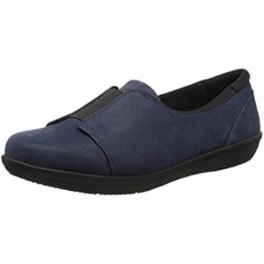 Mocasines Clarks Ayla Con Banda De Nobuk Sintético Azul Marino Para Mujer