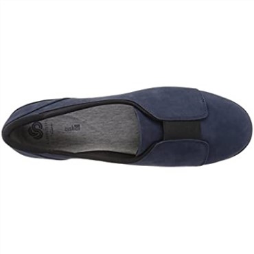 Mocasines Clarks Ayla Con Banda De Nobuk Sintético Azul Marino Para Mujer