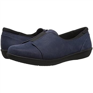 Mocasines Clarks Ayla Con Banda De Nobuk Sintético Azul Marino Para Mujer