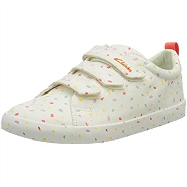 Zapatilla Clarks Foxing Print K De Lona Blanco Roto Niña
