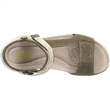 Sandalias Clarks Amanda Step De Mujer En Ante Verde Oliva
