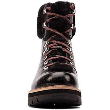 Orianna Excursionista Cuero Marrón Oscuro Clarks Cocodrilo Negro
