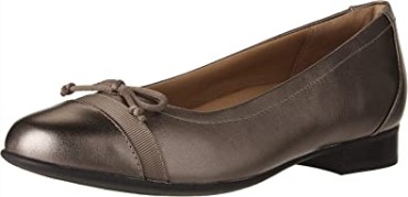 Mocasines Clarks Un Blush Lo De Piel Metalizada Guijarro Para Mujer