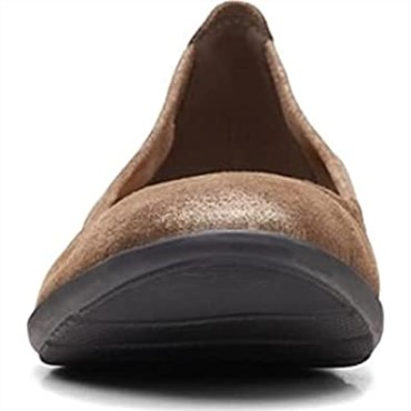 Mujer Bailarinas Jenette Metalizado Peltre Gamuza Clarks