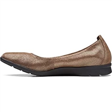 Mujer Bailarinas Jenette Metalizado Peltre Gamuza Clarks