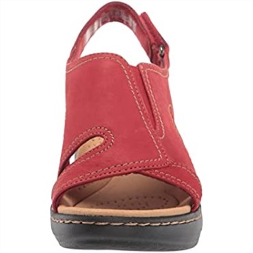 Sandalia Mujer Cuña Merliah Clarks En Piel Roja