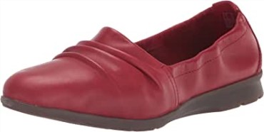 Mocasín Mujer Jenette Ruby ​​piel Rojo Clarks