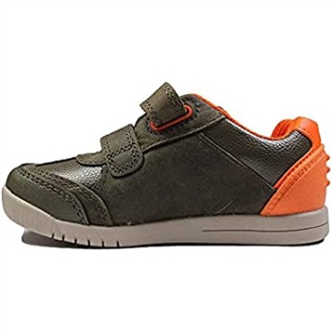Rex Play Toddler Zapatos De Cuero Verde Caqui Para Niños Con Cinta Adhesiva Clarks