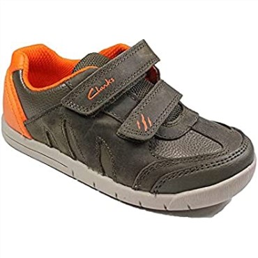 Rex Play Toddler Zapatos De Cuero Verde Caqui Para Niños Con Cinta Adhesiva Clarks