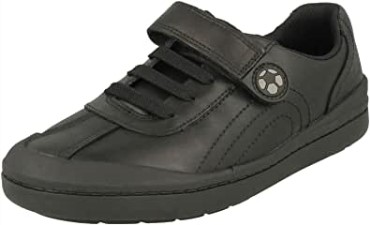 Zapatos De Cuero Para Niños Rock Pass Negro Clarks